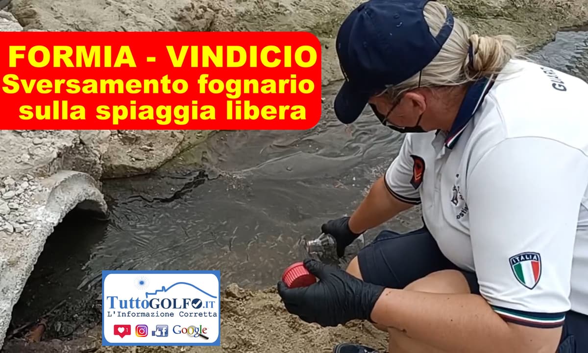 Formia: Sversamento fognario sulla spiaggia libera di Vindicio