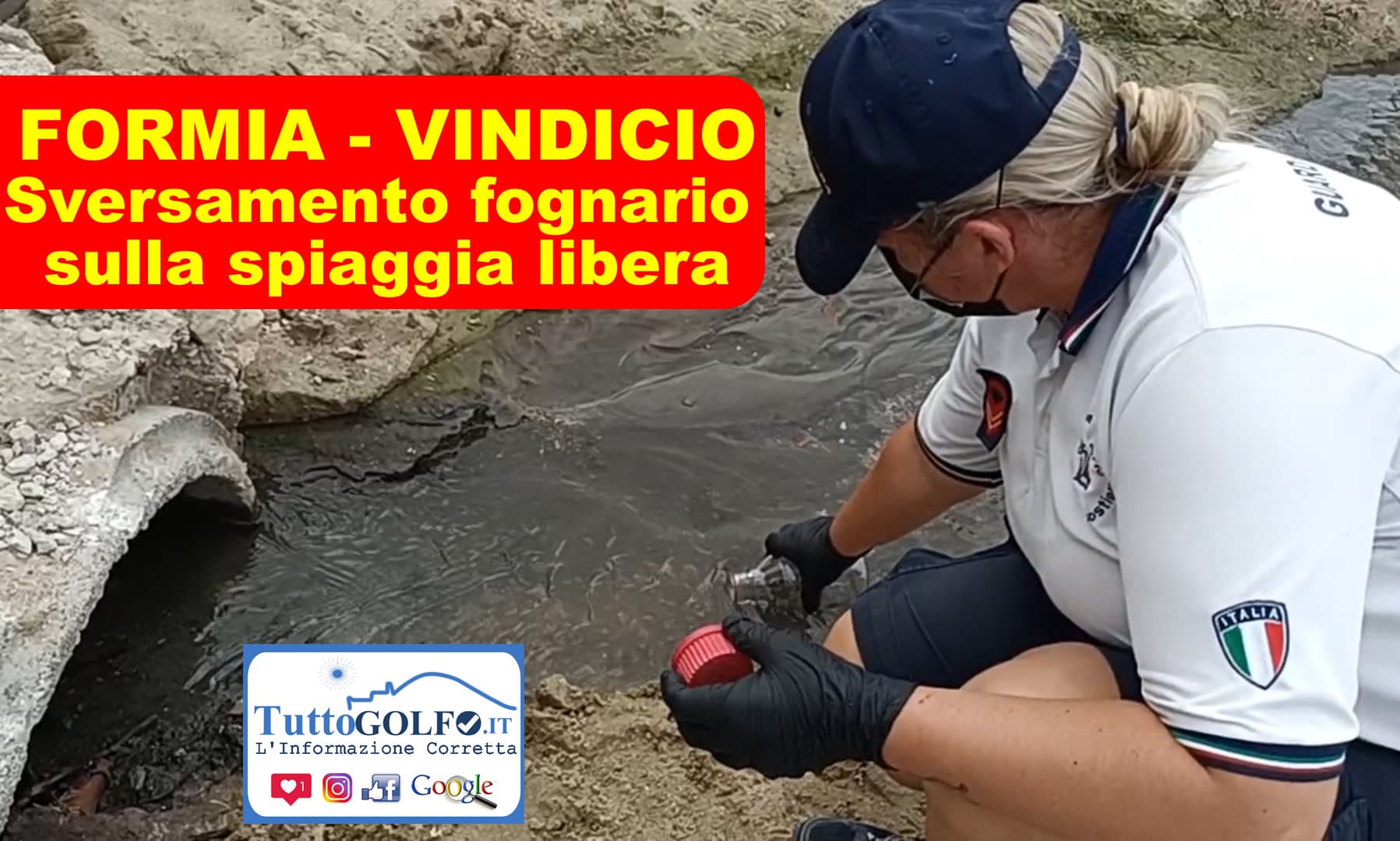 Formia: Sversamento fognario sulla spiaggia libera di Vindicio