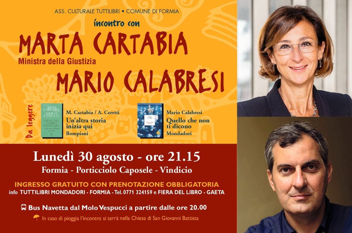 Il Ministro della Giustizia MARTA CARTABIA e MARIO CALABRESI a Formia