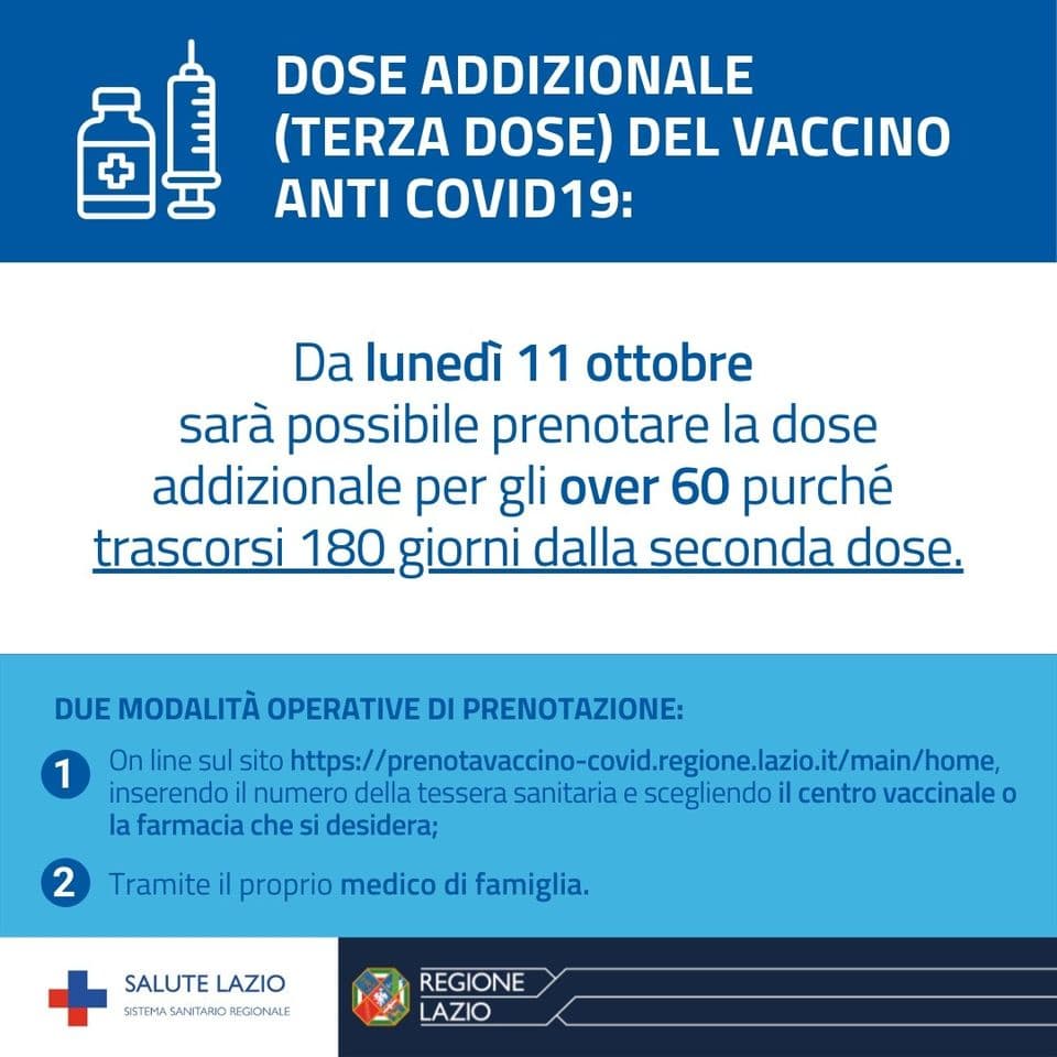 Vaccino over 60 - Prenotazione della terza dose
