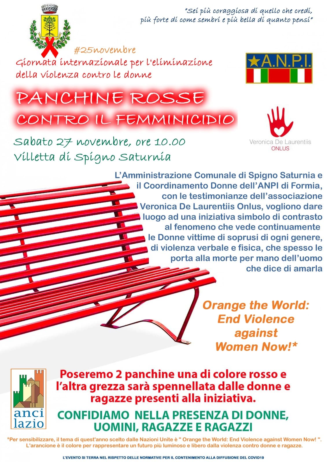 Spigno Saturnia - Installate due panchine