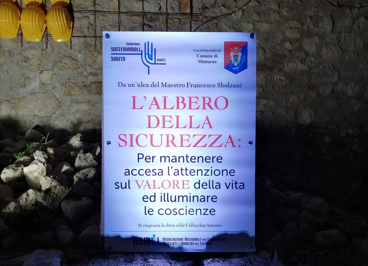 MINTURNO, INAUGURATO L'ALBERO PER LA SICUREZZA SUL LAVORO