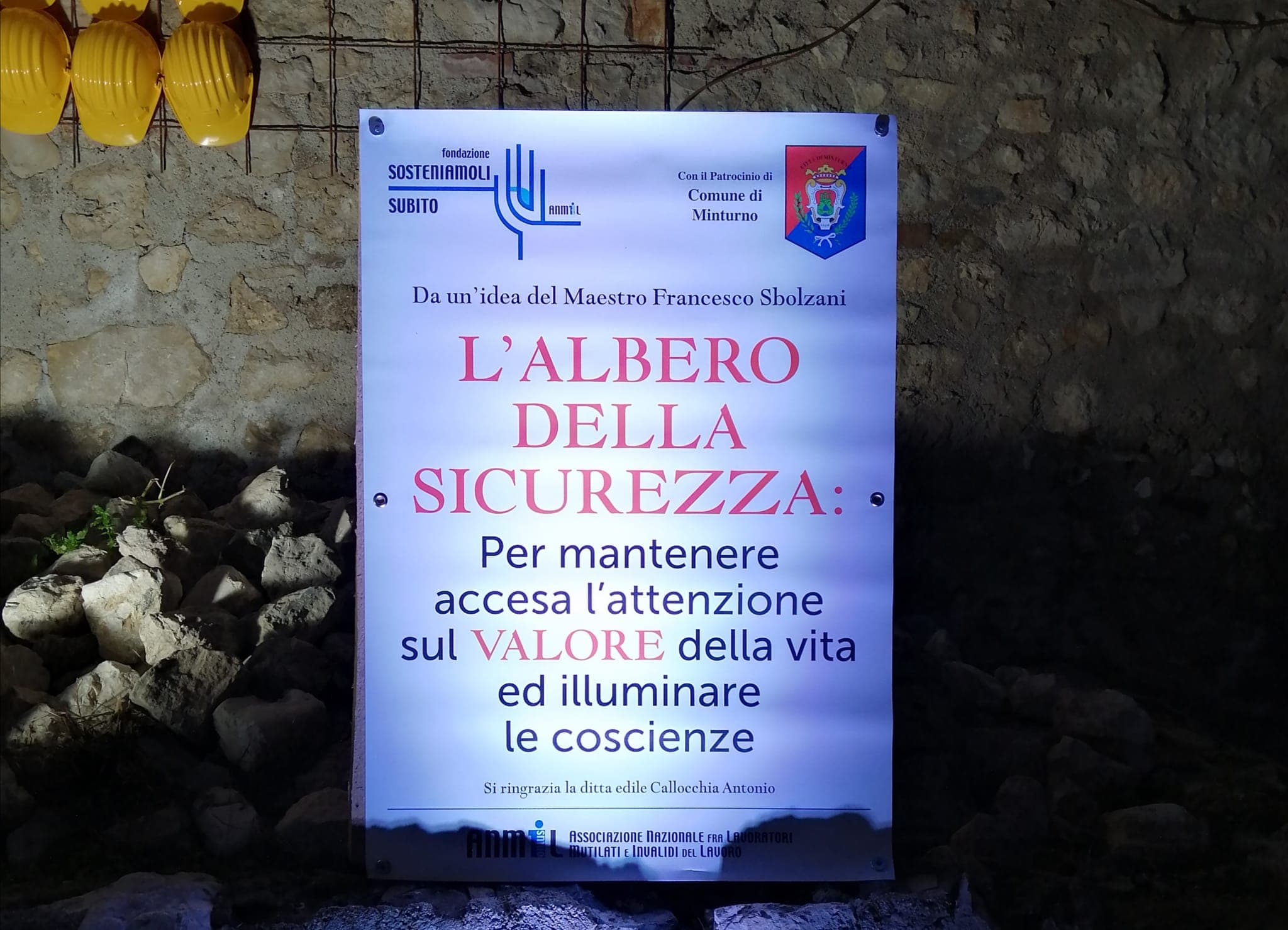MINTURNO, INAUGURATO L'ALBERO PER LA SICUREZZA SUL LAVORO