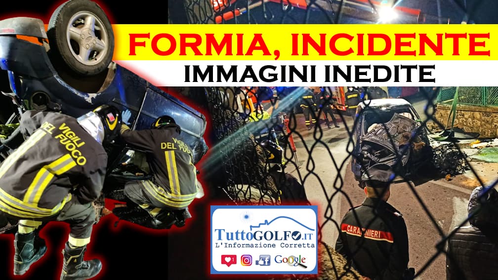 Formia, incidente stradale: auto ribaltata