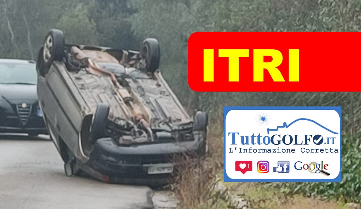 Itri, incidente stradale: Auto ribaltata