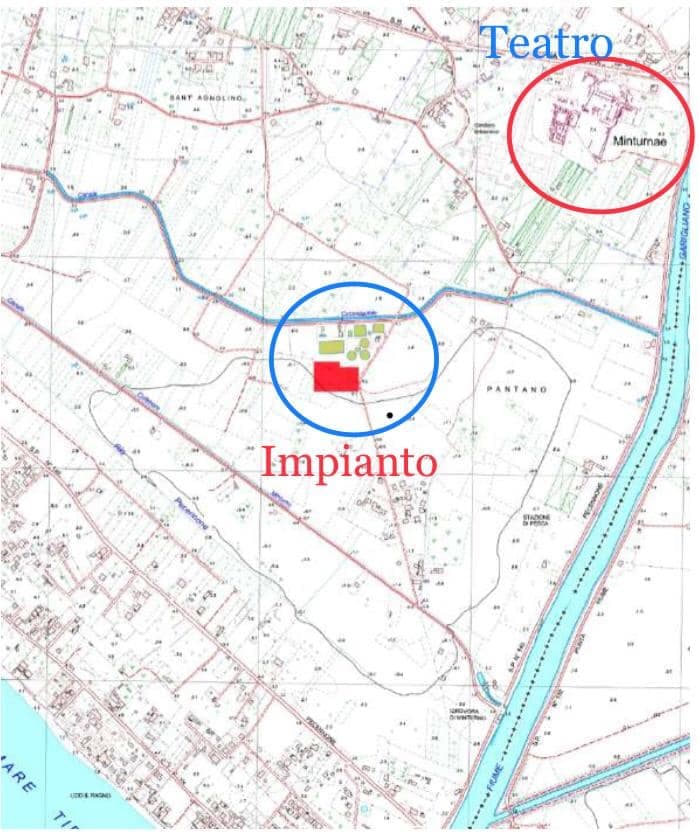 Minturno, Villa: Impianto per il trattamento dei fanghi di depurazione nei pressi del Teatro Romano