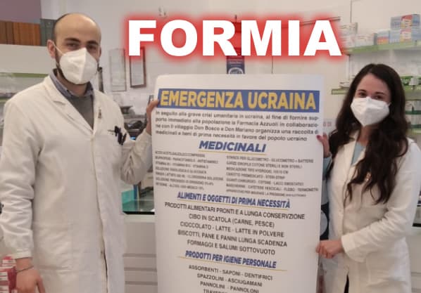 SOS Ucraina: è possibile donare farmaci anche presso le Farmacie Azzuoli di Formia