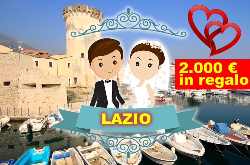 La Regione Lazio regala 2.000 euro per il tuo matrimonio