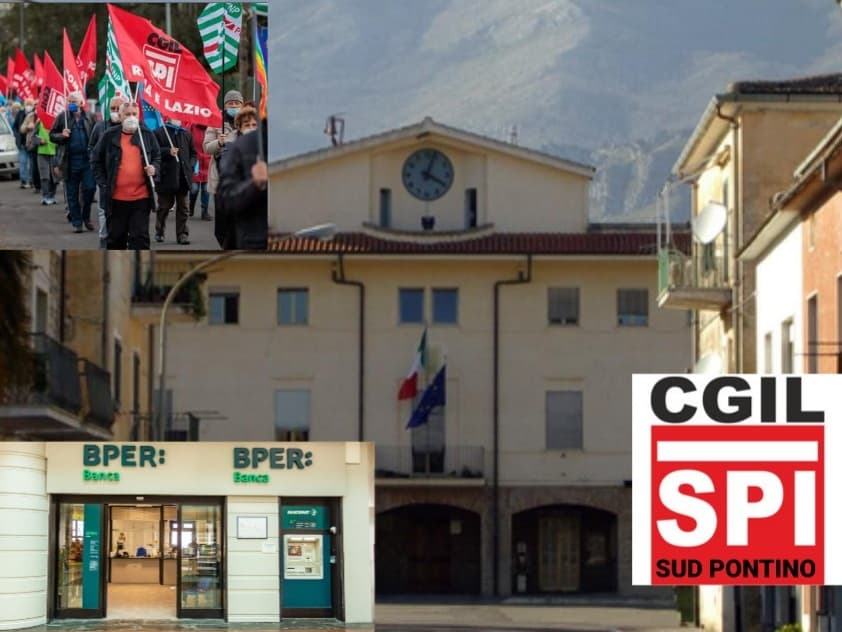 Lo SPI CGIL SUD PONTINO contro la chiusura della BPER Banca di Spigno Saturnia