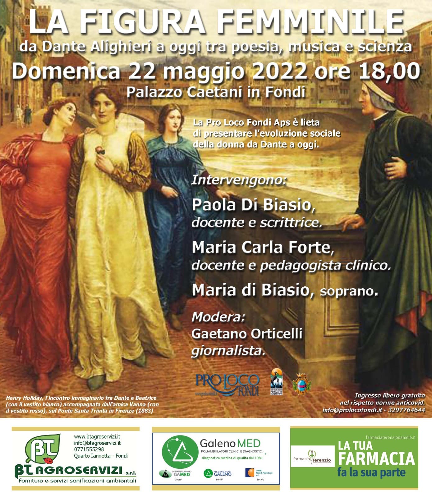 Fondi: L'evoluzione sociale della donna da Dante ad oggi, Palazzo Caetani domenica 22 sera
