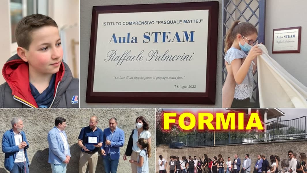 Formia - Intitolazione dell'aula STEAM dell'Istituto comprensivo "Pasquale Mattej" allo studente Raffaele Palmerini