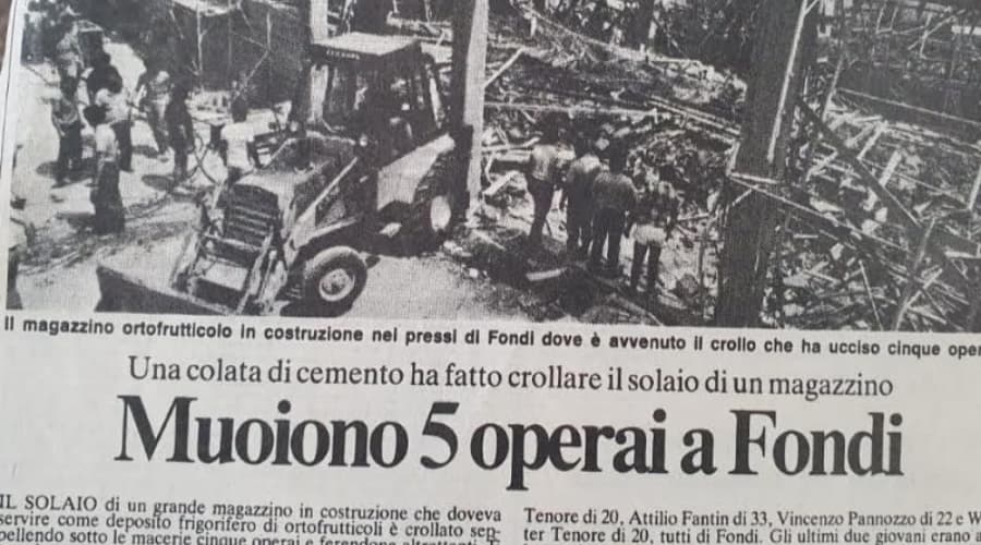Una targa in memoria dei cinque operai di Fondi morti il 9 luglio del 1982