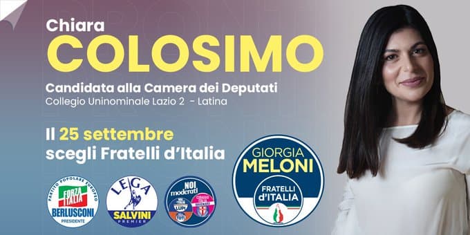 Minturno: Fratelli d'Italia da appuntamento mercoledì 7 settembre ore 20.00 presso Ristorante La Balorda