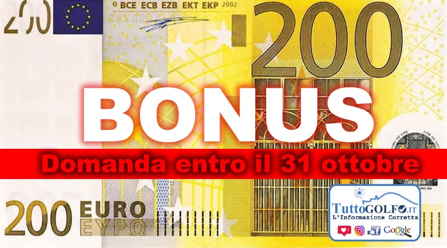 Bonus 200 euro. La domanda entro il 31 ottobre