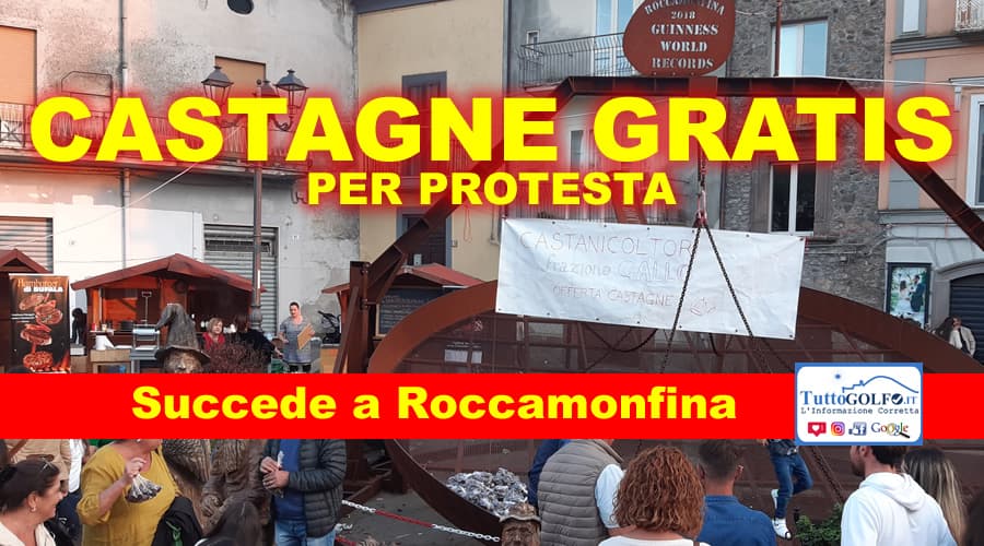 Castagne gratis per protesta a Roccamonfina