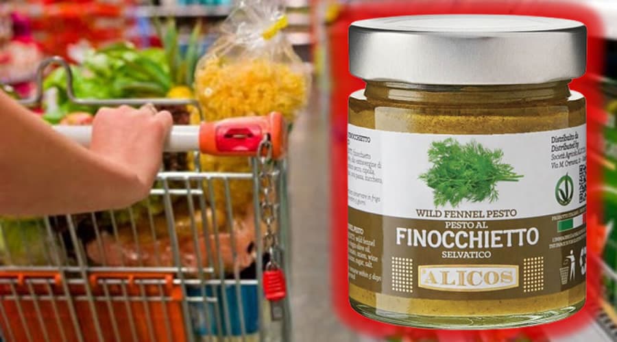 Pesto al finocchietto selvatico Alicos. Allarme Clostridium Botulinum