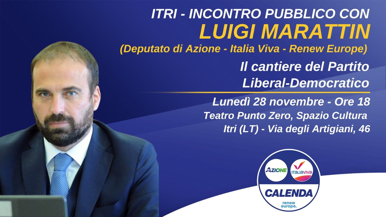 Itri: Incontro pubblico con Luigi Marattin