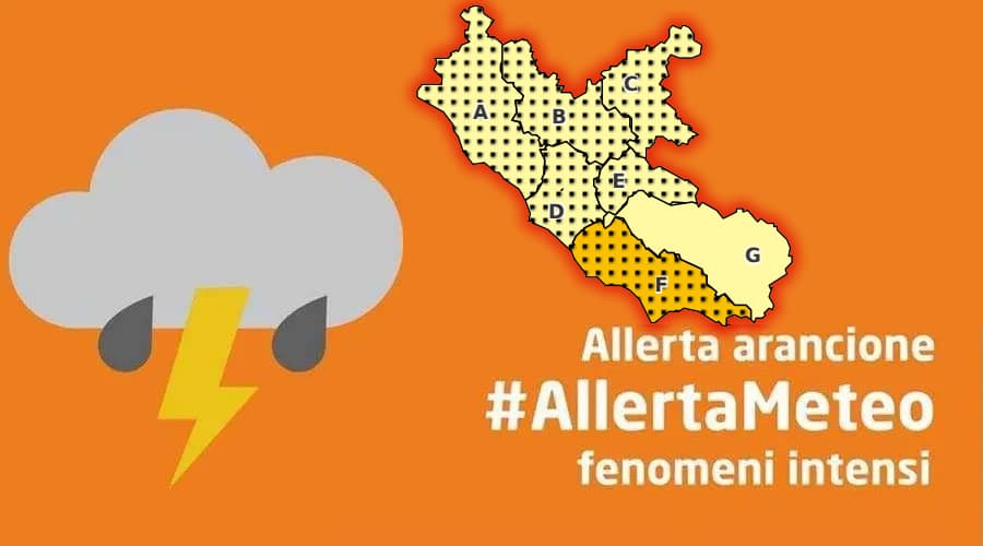 Allerta Meteo Arancione per domani 26 novembre - Provincia di Latina