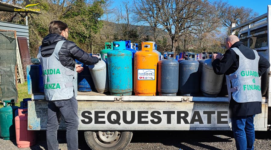 Sequestrate oltre 400 bombole. La Guardia di Finanza ha scoperto un commercio illecito di G.P.L. nell'agro pontino