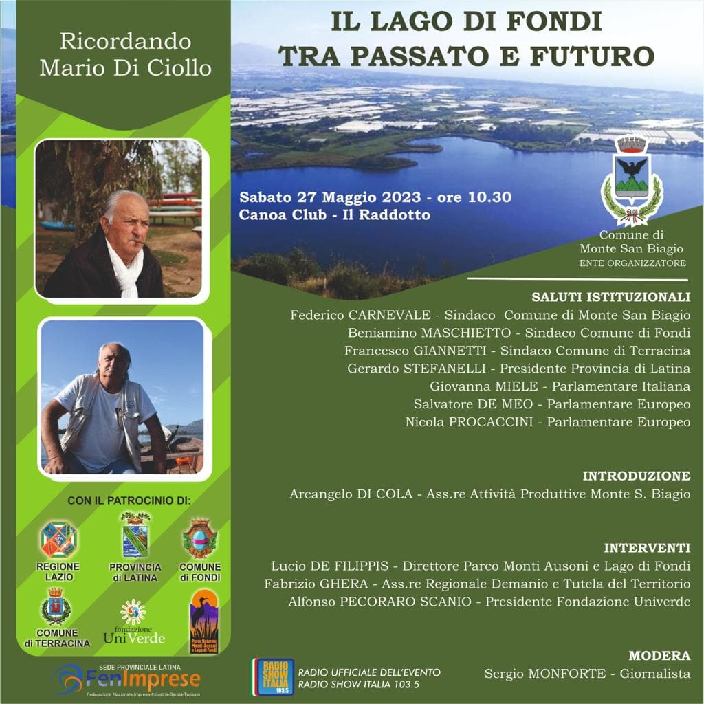 Monte San Biagio: 27 Maggio il Lago di Fondi tra passato e futuro