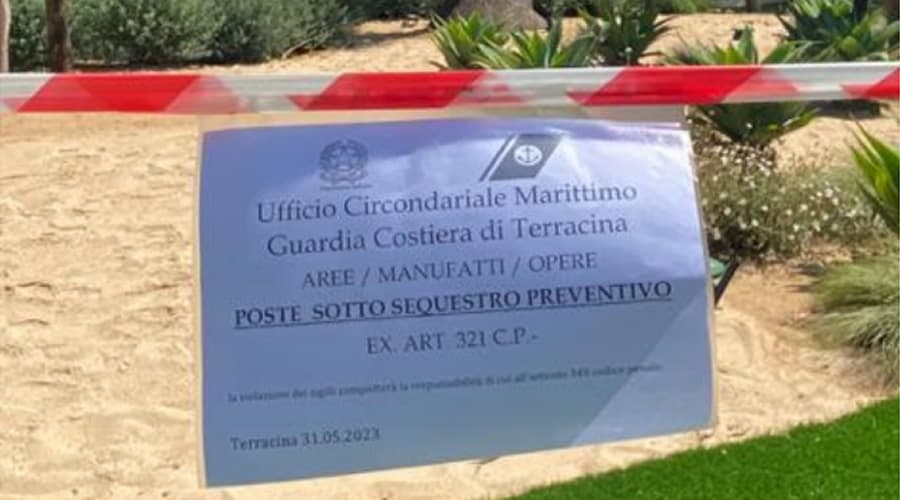 Sequestrata un'area demaniale dalla Guardia Costiera
