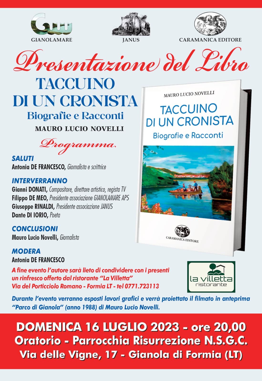 Presentazione del libro di Mauro Lucio Novelli "Taccuino di un Cronista"