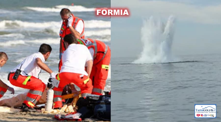 Formia, brillamento bomba in mare e soccorso a bagnante colto da malore in spiaggia