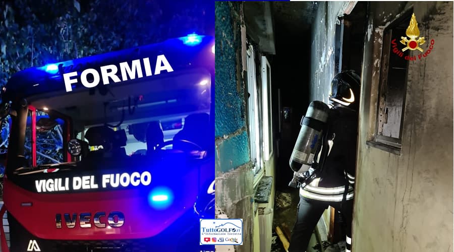 Formia, incendio in abitazione. Deceduto un uomo in via Canzatora