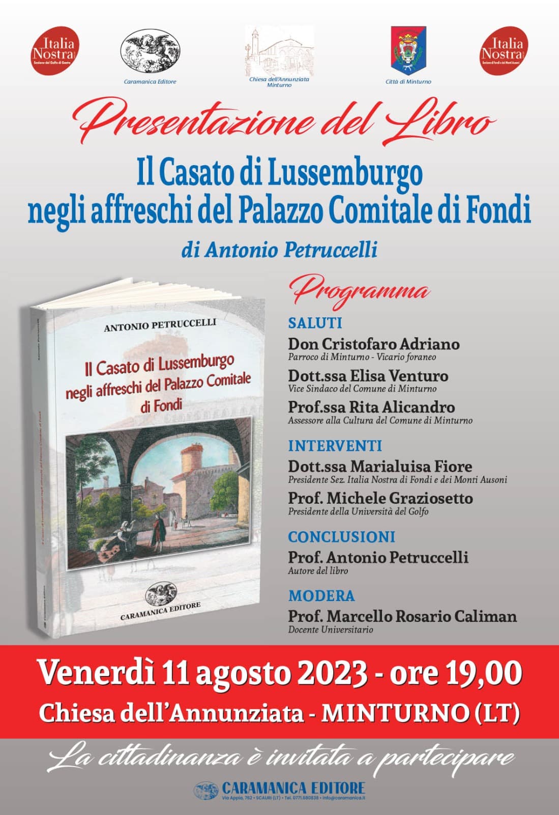 Chiesa dell'Annunziata, Minturno. Presentazione del libro di Antonio Petruccelli.