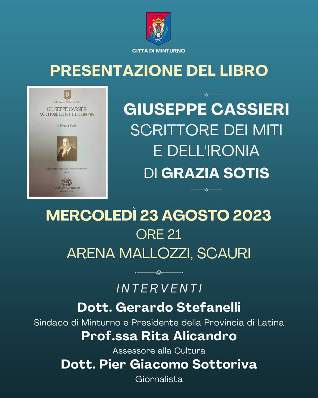 "Giuseppe Cassieri. Scrittore dei Miti e dell'Ironia" di Grazia Sotis
