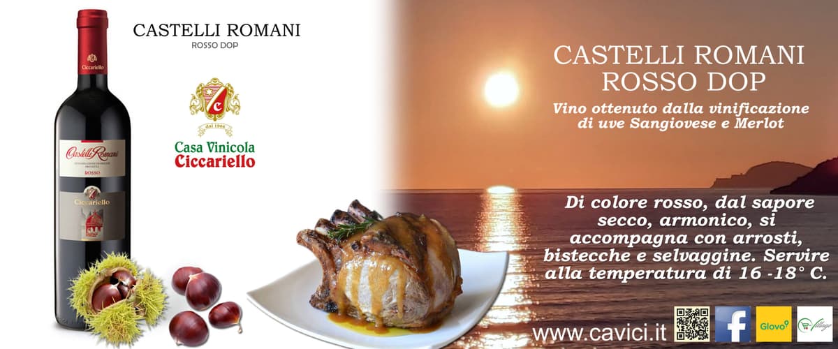 Castelli Romani Rosso DOP CAVICI, si accompagna perfettamente con arrosti e bistecche
