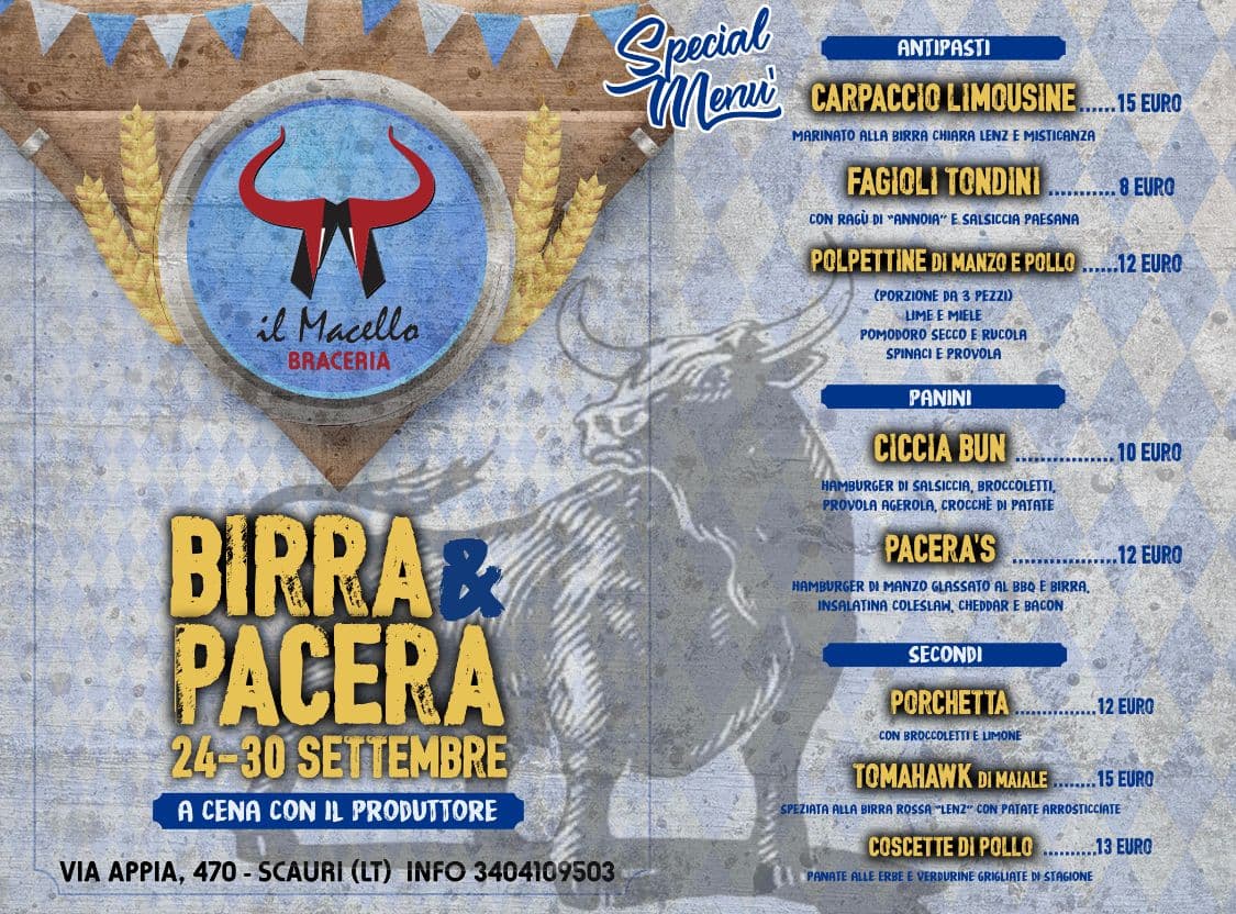 Scauri, Ristorante Il Macello: "A cena con il produttore". Per l'occasione piatti aromatizzati alla birra e non solo...
