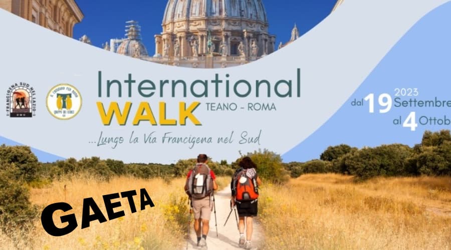 Fa tappa a Gaeta International Walk Teano Roma: un incontro tra pellegrini da tutto il mondo per scoprire la bellezza della Via Francigena nel sud