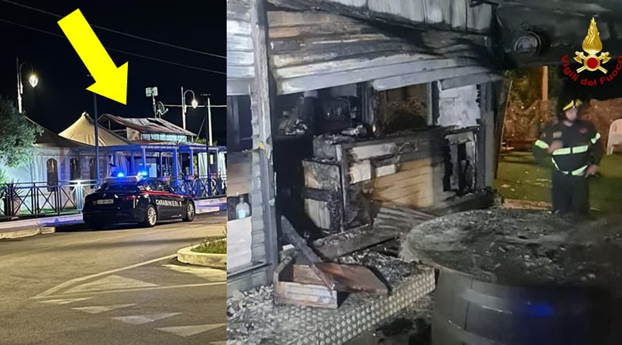 In fiamme una struttura commerciale a Santi Cosma e Damiano. Accertamenti in corso
