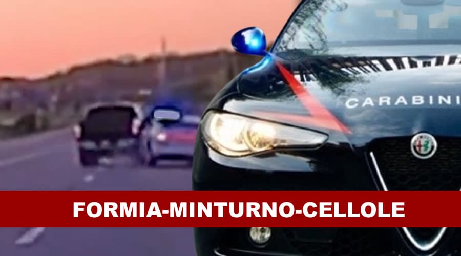 Pedina la moglie e cerca di speronare l'auto. Folle inseguimento tra le strade di Formia e Minturno