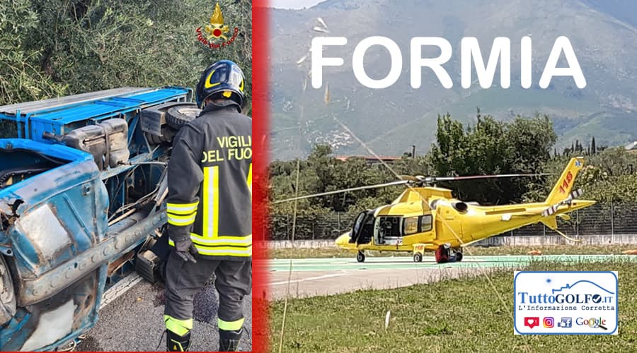 Formia, grave incidente stradale a Castellonorato. Elitrasportato in ospedale un residente