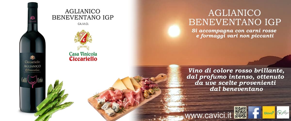 Aglianico Beneventano IGP CAVICI, si abbina con carni rosse e formaggi vari non piccanti
