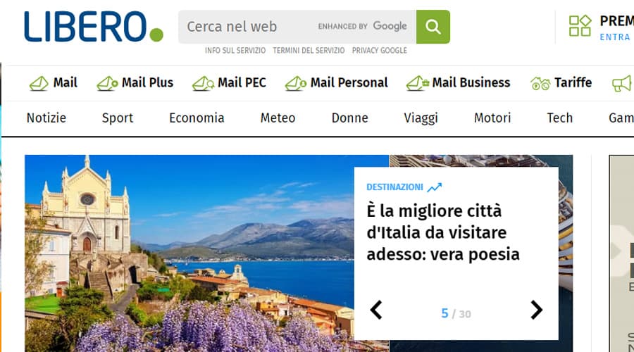 Libero.it omaggia Gaeta, definita "migliore città d'Italia da visitare adesso, vera poesia"