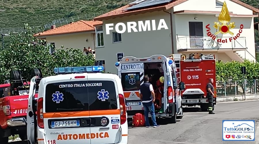 Formia, incidente zona Canzatora: centauro, dopo un volo di 5 metri, finisce in un torrente asciutto