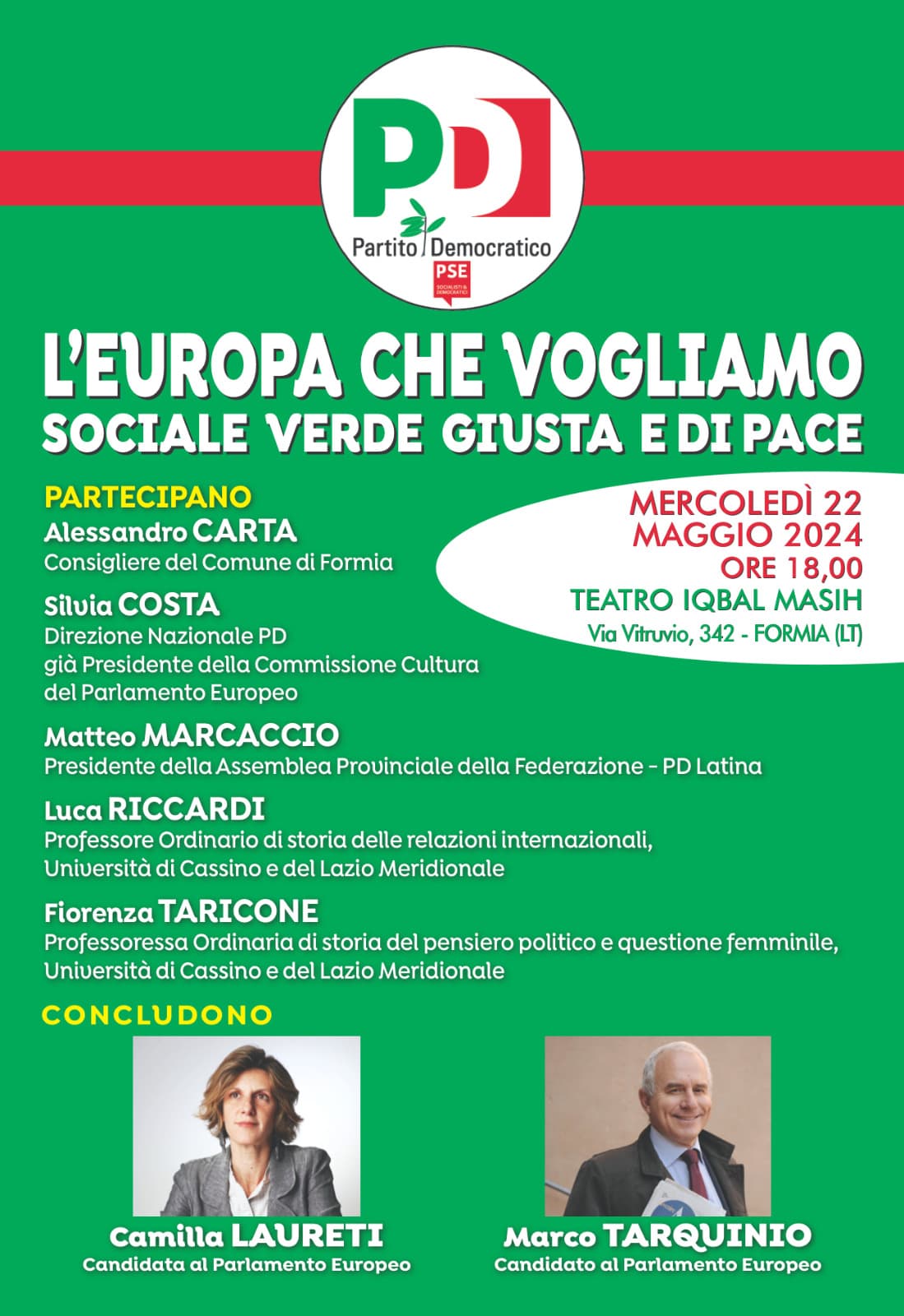 L'Europa che vogliamo, sociale verde giusta e di pace
