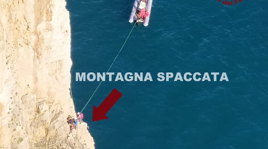 Gaeta, Montagna Spaccata: scalatori in difficoltà , l'intervento dei Vigili del Fuoco