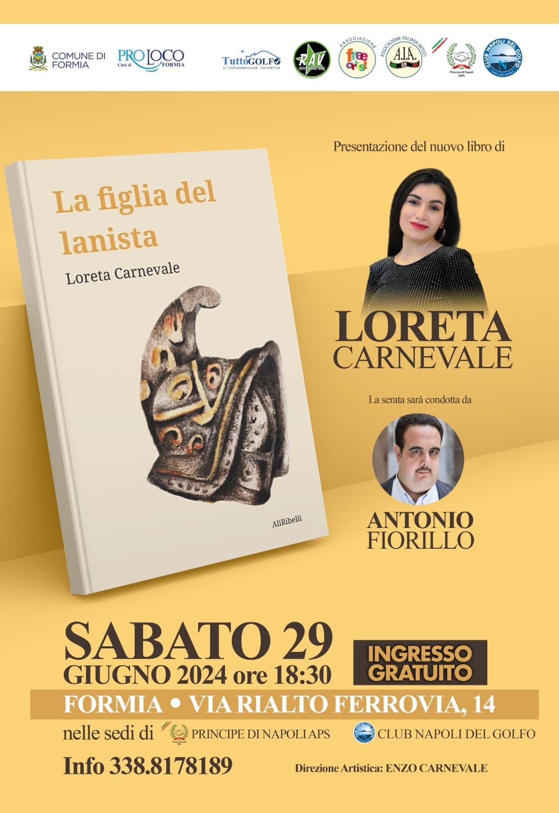 Loreta Carnevale presenta il suo secondo romanzo storico “La figlia del lanista”