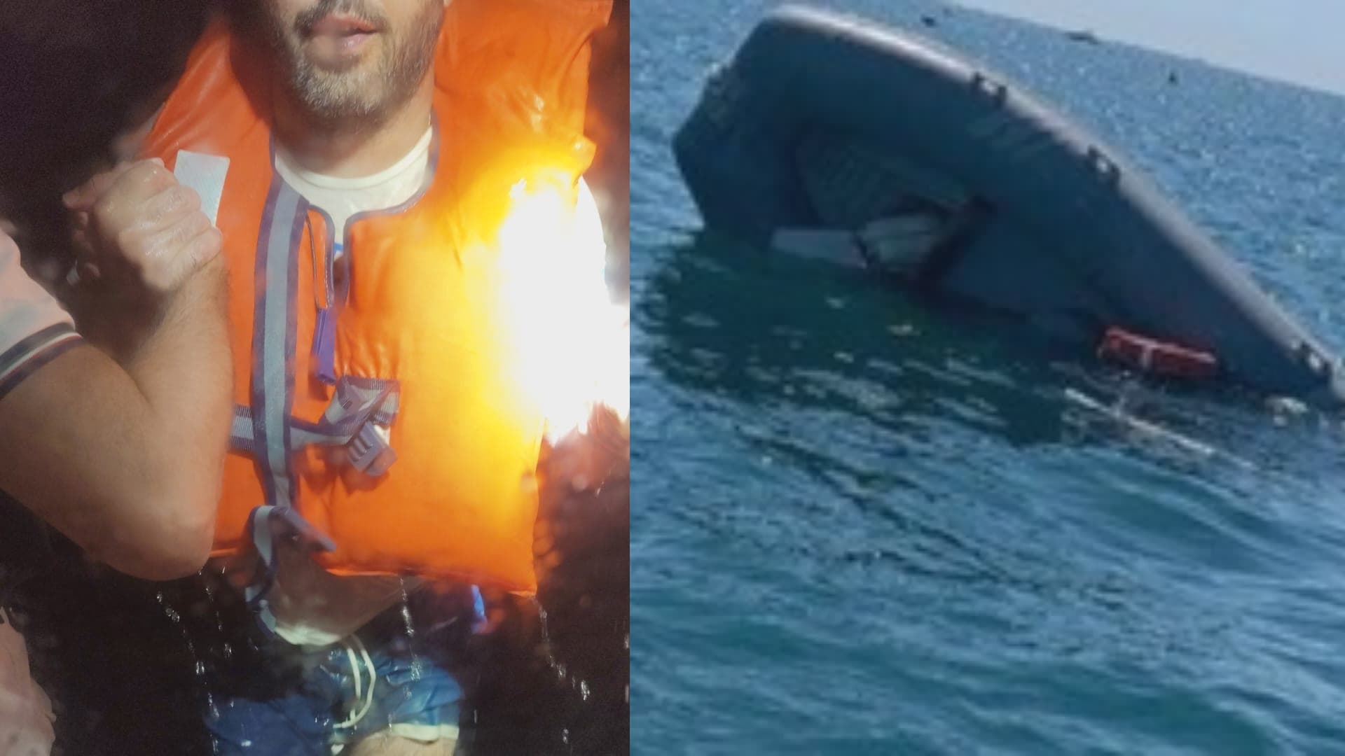 SOCCORSO GOMMONE AFFONDATO A LARGO. SALVATI IN DUE