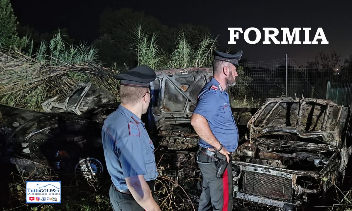 Formia, incendio nel deposito giudiziario. 8 autovetture sono state avvolte dalle fiamme