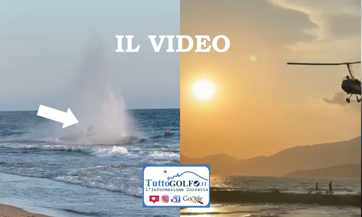 VIDEO SPAVENTOSO e FOTO - Ultraleggero si schianta nel mare di Minturno