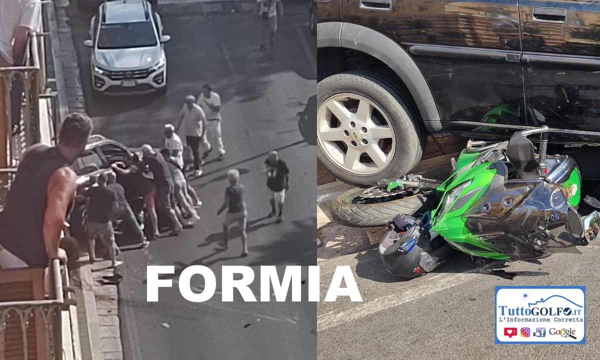 Formia, incidente in Via Vitruvio tra un'auto e una moto