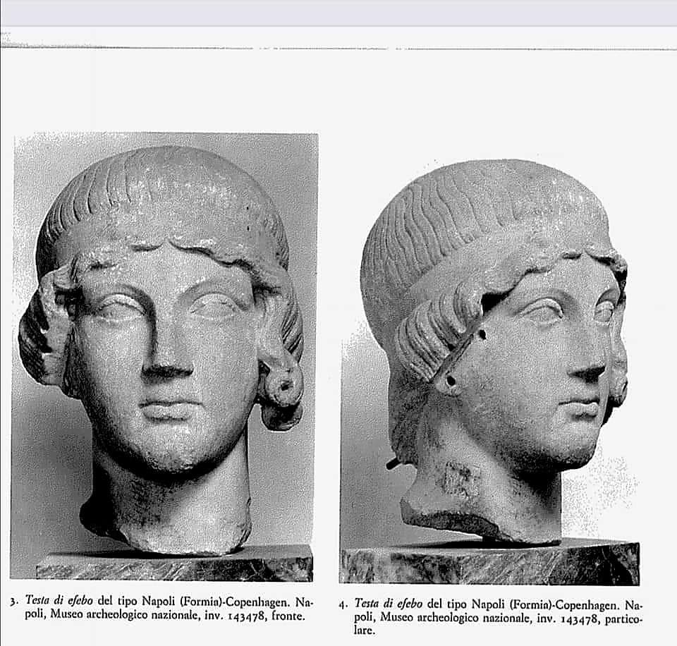La testa di Efebo Trovata a Formia, è ora nei magazzini di deposito del Museo Archeologico Nazionale di Napoli