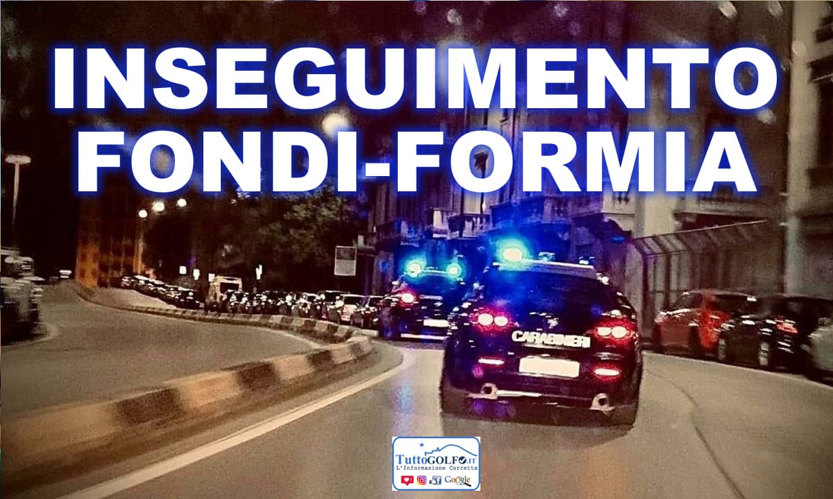 Formia - Non si ferma all’alt dei Carabinieri e inizia un inseguimento. Arrestato fondano. La vicenda
