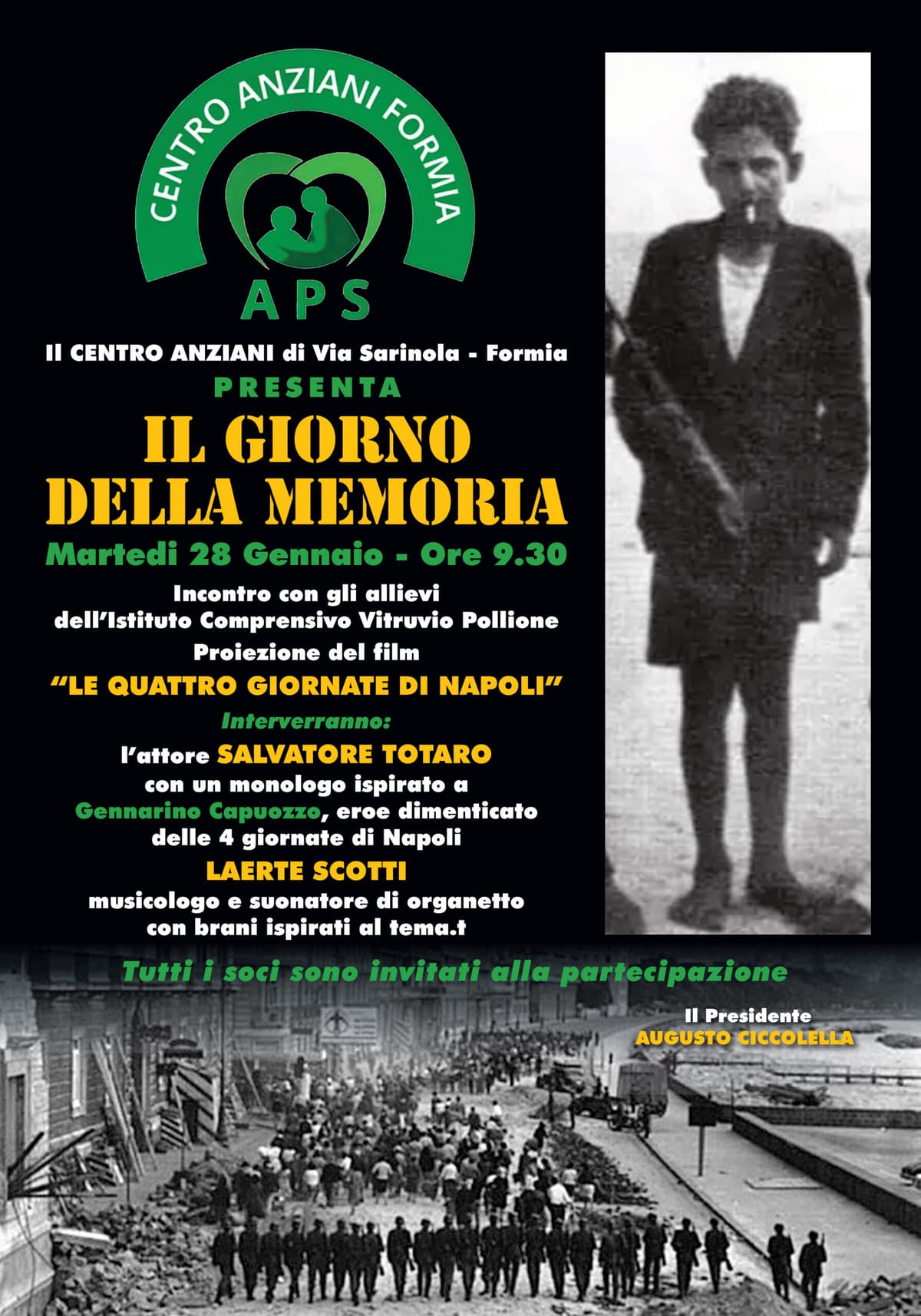 Iniziativa del Centro Anziani APS per il giorno della memoria