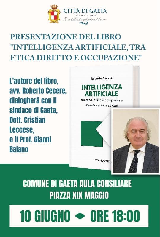 Gaeta ospita la presentazione del libro "Intelligenza artificiale tra etica, diritto e occupazione"